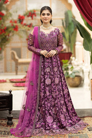 Falesia by Imrozia Premium Unstitched Organza 3Pc Suit L-261 Lucida Purple