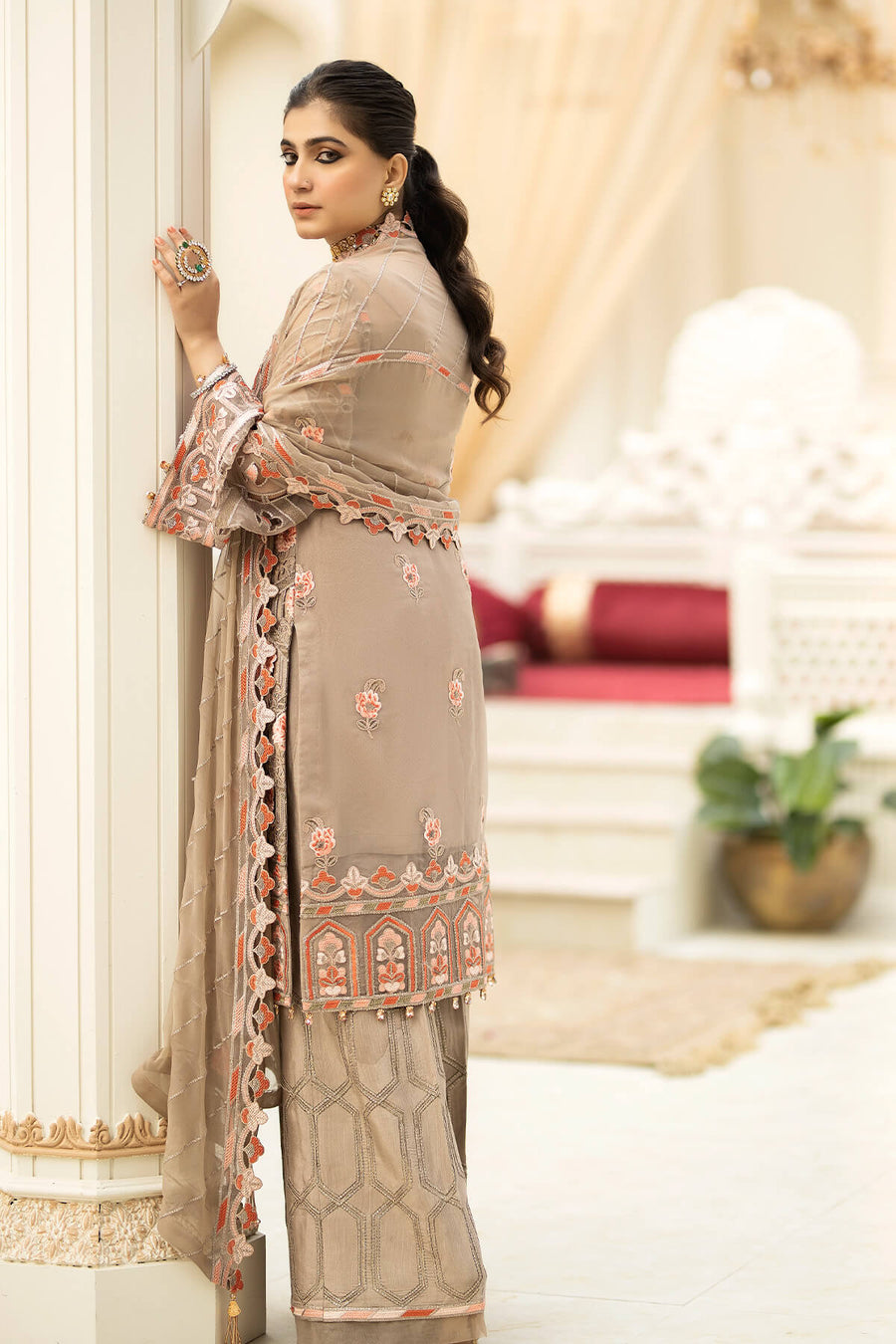 Falesia by Imrozia Premium Unstitched Organza 3Pc Suit L-265 Aubade