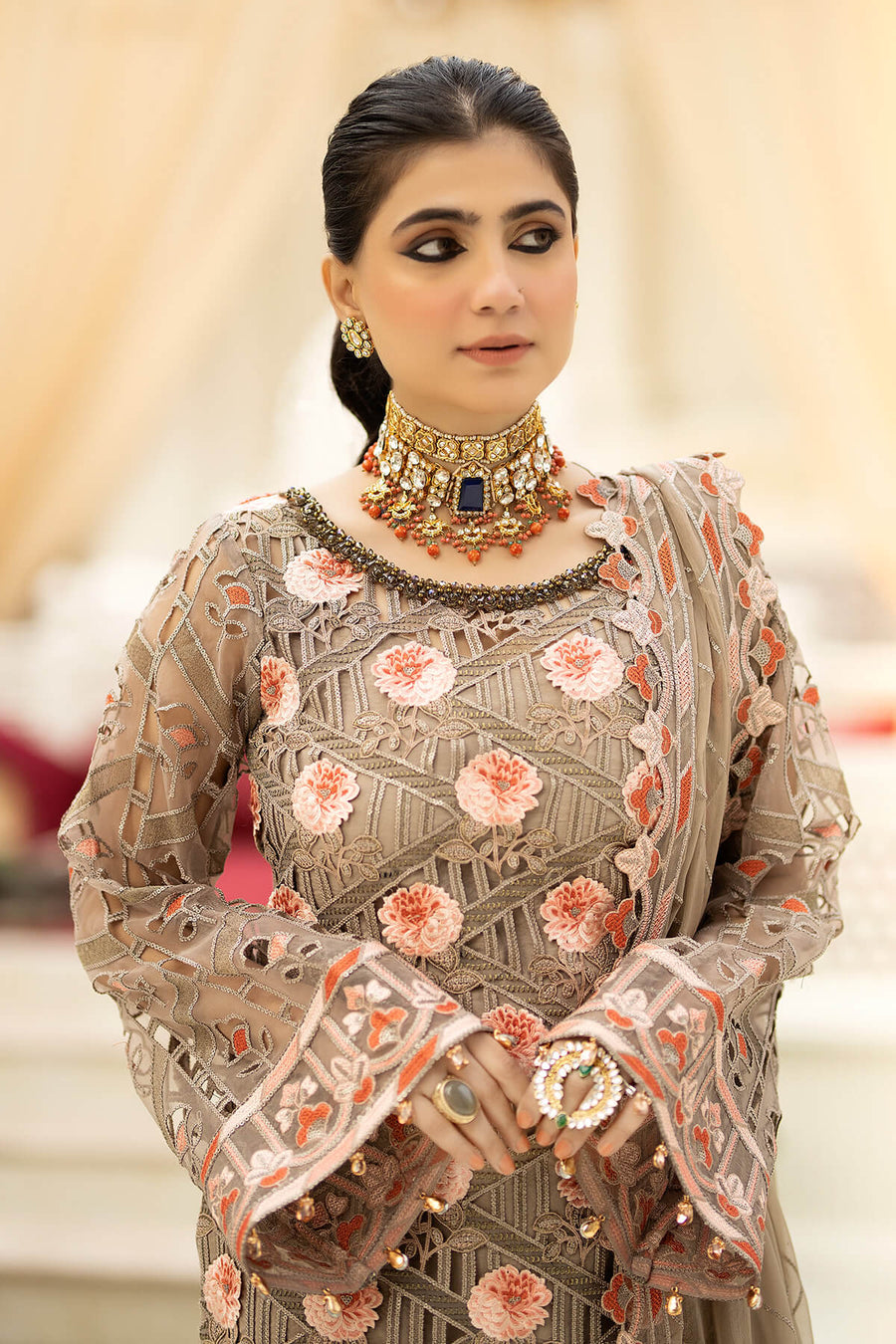 Falesia by Imrozia Premium Unstitched Organza 3Pc Suit L-265 Aubade