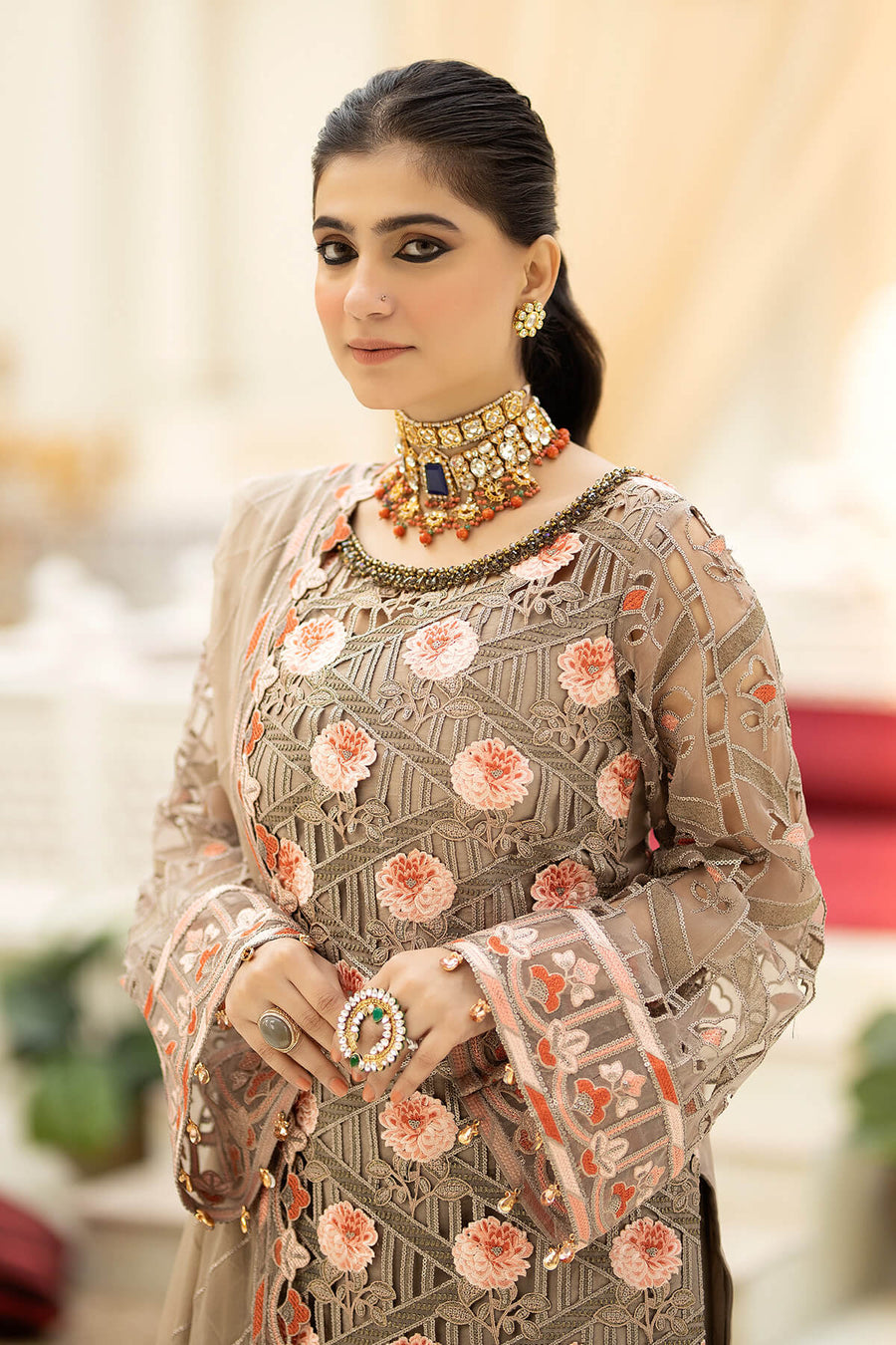 Falesia by Imrozia Premium Unstitched Organza 3Pc Suit L-265 Aubade