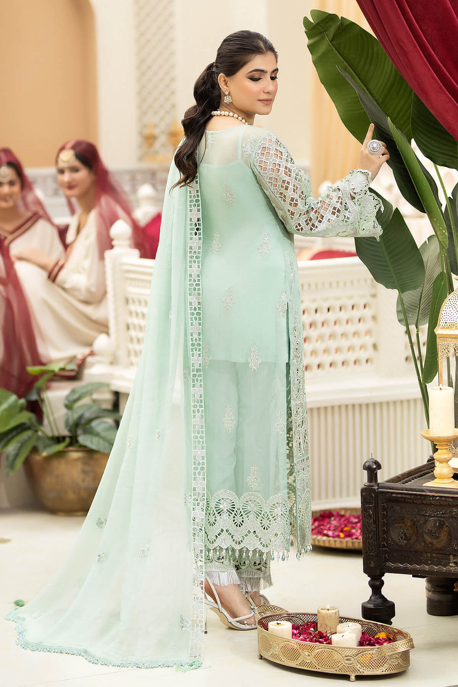 Falesia by Imrozia Premium Unstitched Chiffon 3Pc Suit L-268 Amber Vivacity