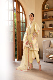 Maryam Hussain Embroidered Lawn Unstitched 3Pc Suit L25-01 Lemon Garden