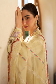Maryam Hussain Embroidered Lawn Unstitched 3Pc Suit L25-01 Lemon Garden