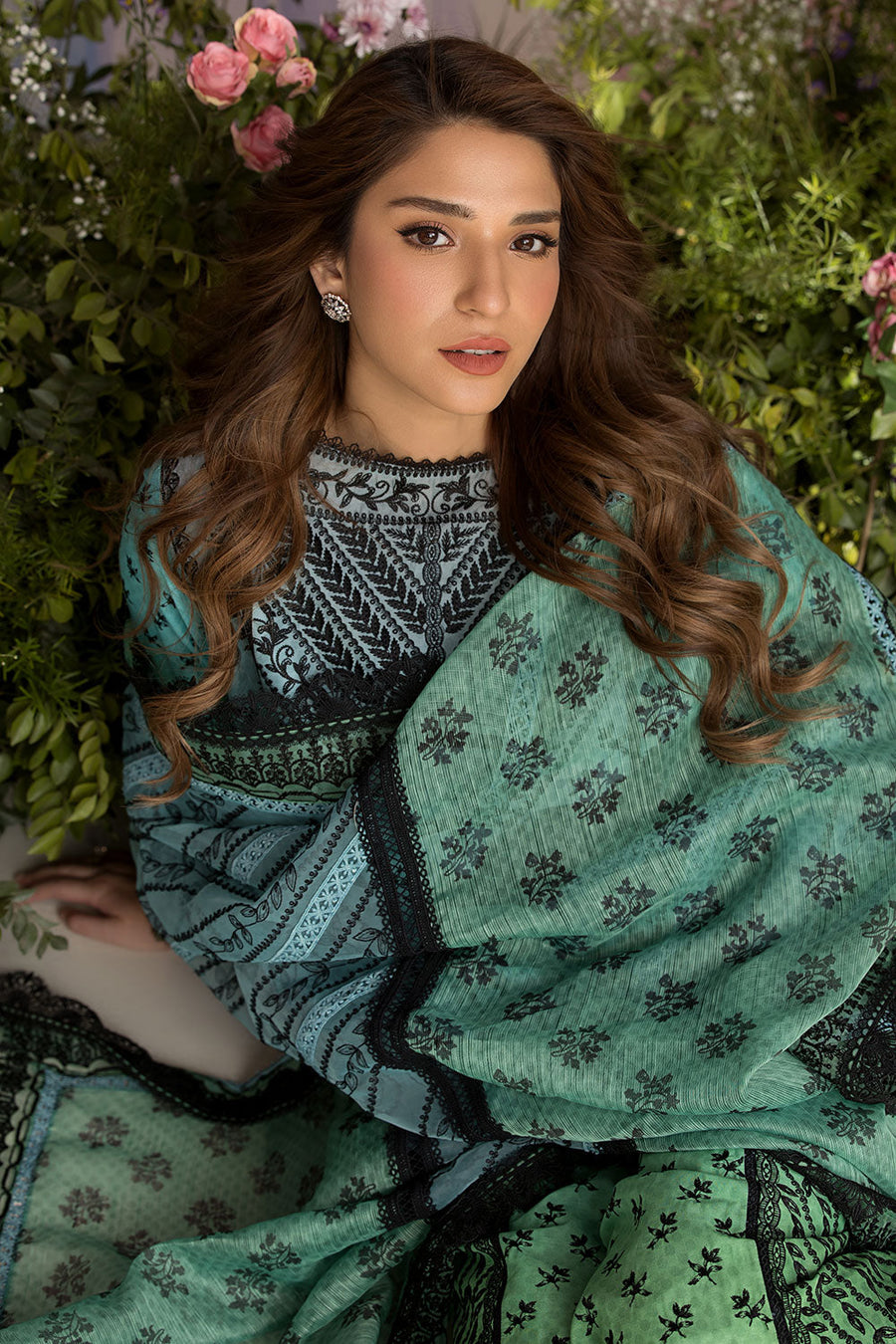 Sobia Nazir Embroidered Luxury Lawn Unstitched 3Pc Suit D-12A
