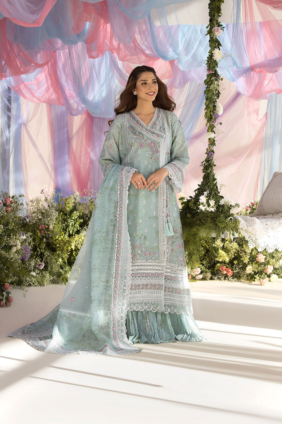 Sobia Nazir Embroidered Luxury Lawn Unstitched 3Pc Suit D-13A