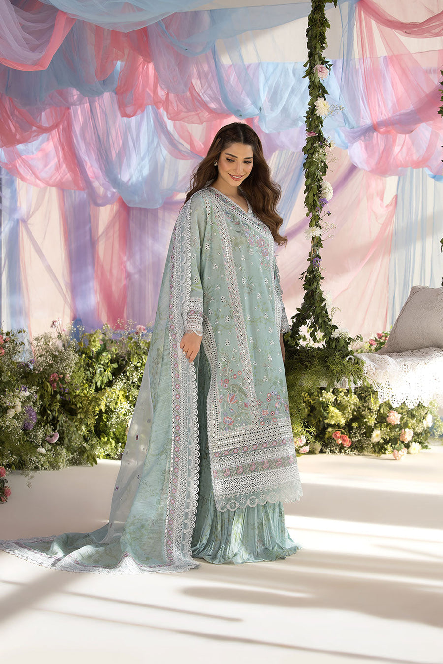 Sobia Nazir Embroidered Luxury Lawn Unstitched 3Pc Suit D-13A