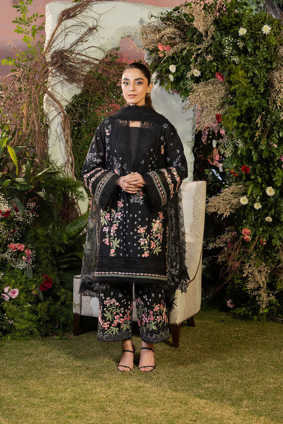 Sobia Nazir Embroidered Luxury Lawn Unstitched 3Pc Suit D-14B