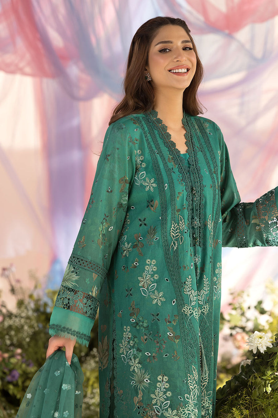 Sobia Nazir Embroidered Luxury Lawn Unstitched 3Pc Suit D-15B