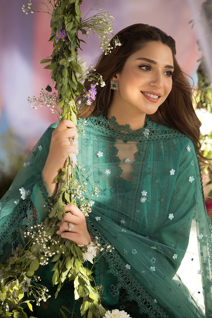 Sobia Nazir Embroidered Luxury Lawn Unstitched 3Pc Suit D-15B