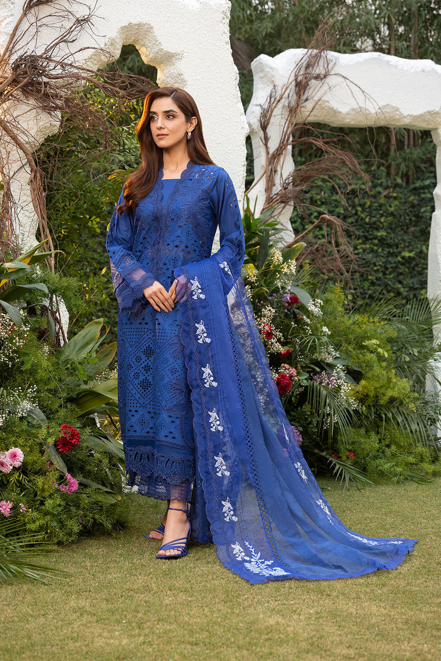 Sobia Nazir Embroidered Luxury Lawn Unstitched 3Pc Suit D-01B