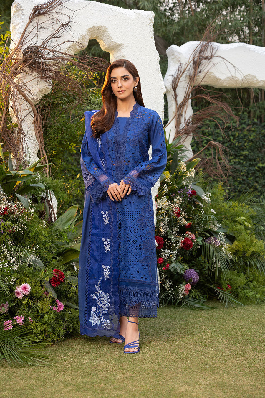 Sobia Nazir Embroidered Luxury Lawn Unstitched 3Pc Suit D-01B