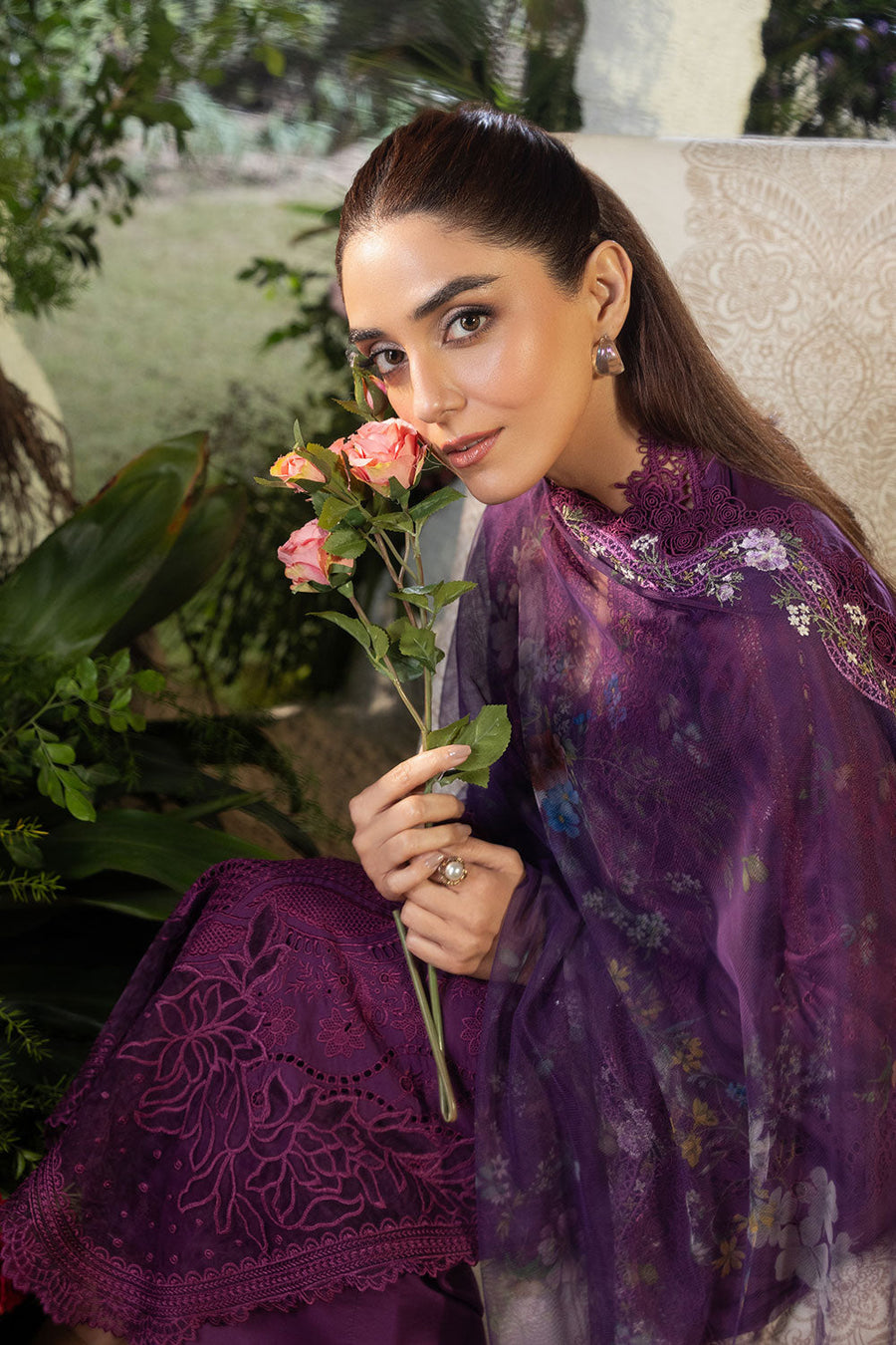 Sobia Nazir Embroidered Luxury Lawn Unstitched 3Pc Suit D-02B