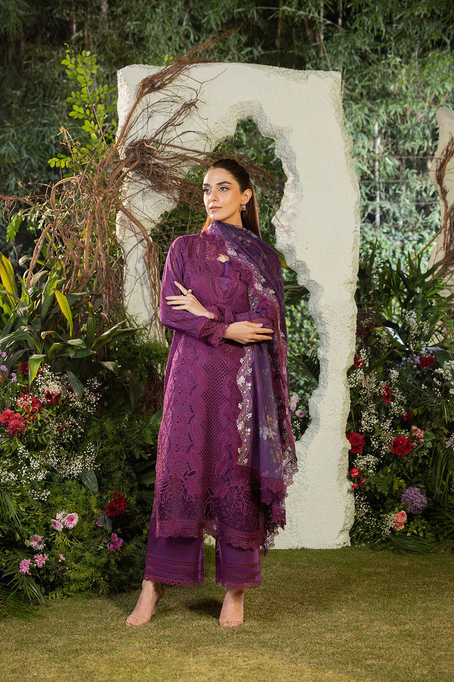 Sobia Nazir Embroidered Luxury Lawn Unstitched 3Pc Suit D-02B