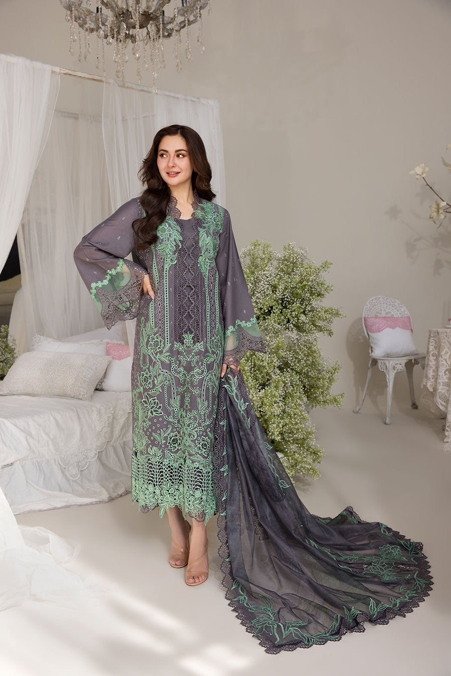 Sobia Nazir Embroidered Luxury Lawn Unstitched 3Pc Suit D-03B