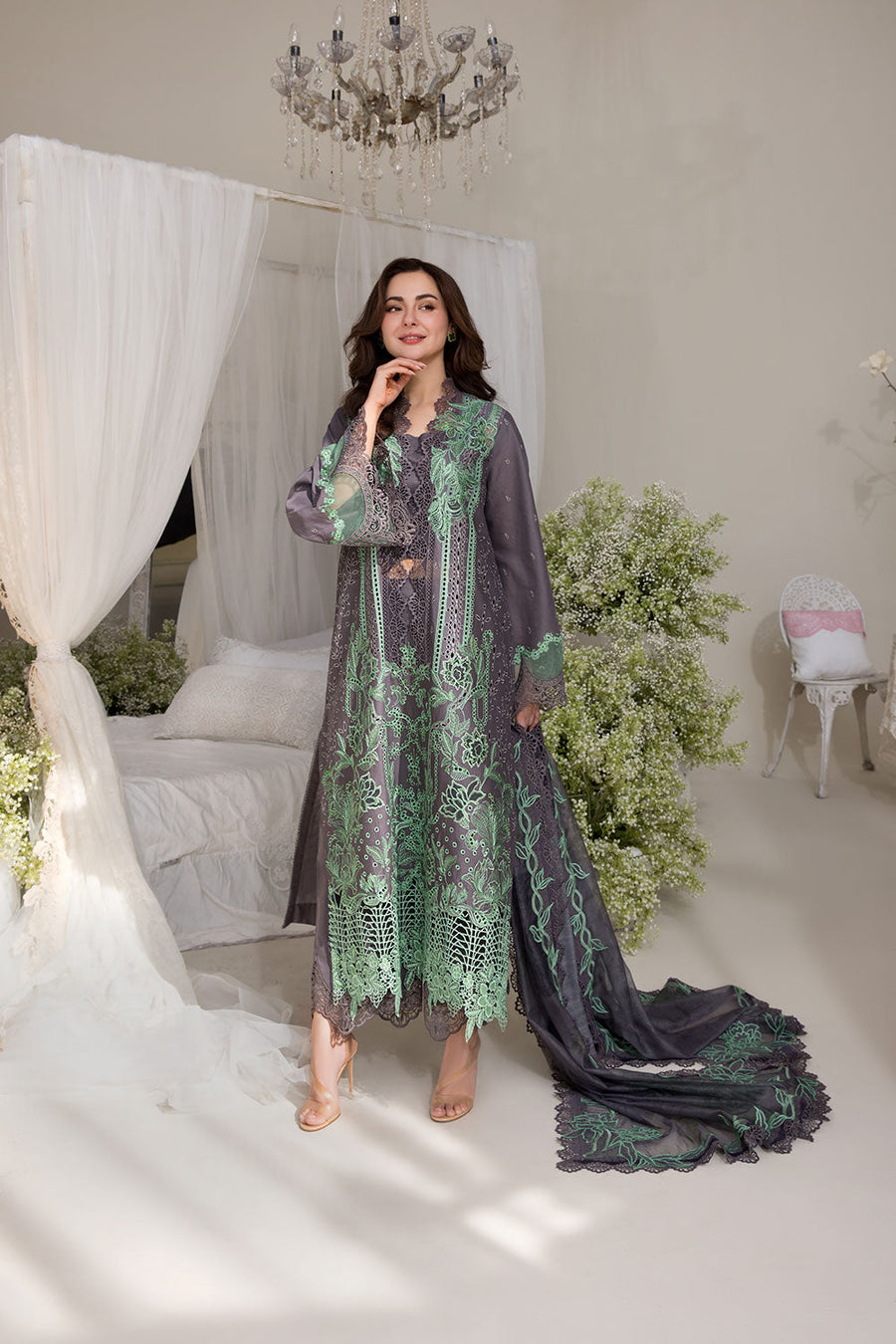 Sobia Nazir Embroidered Luxury Lawn Unstitched 3Pc Suit D-03B