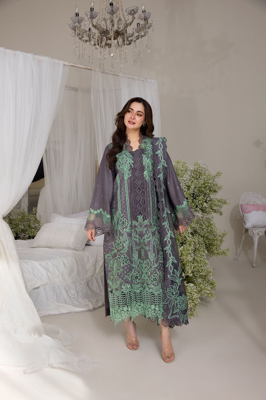 Sobia Nazir Embroidered Luxury Lawn Unstitched 3Pc Suit D-03B