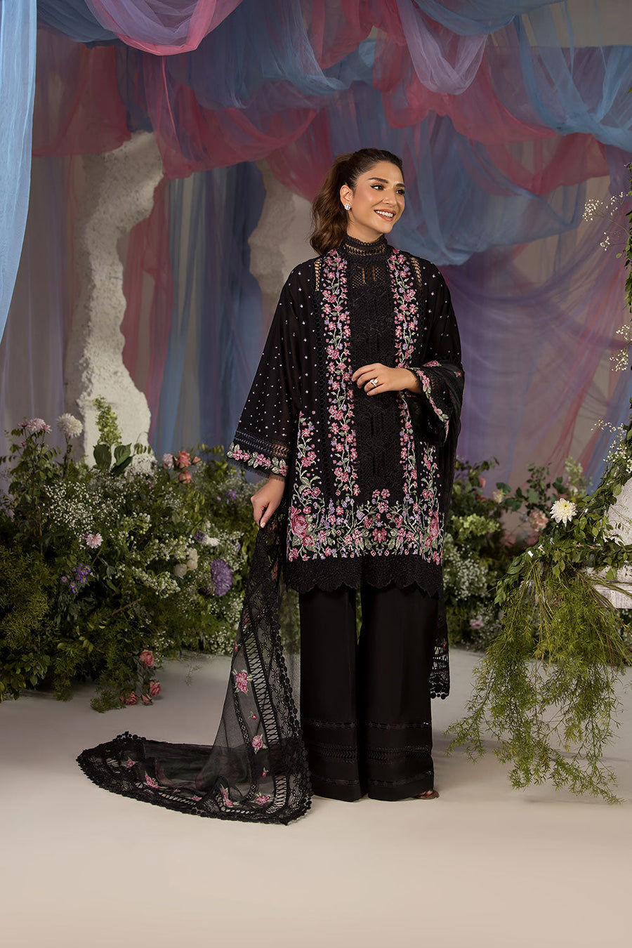 Sobia Nazir Embroidered Luxury Lawn Unstitched 3Pc Suit D-04B