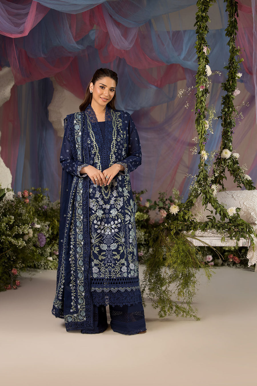 Sobia Nazir Embroidered Luxury Lawn Unstitched 3Pc Suit D-08A