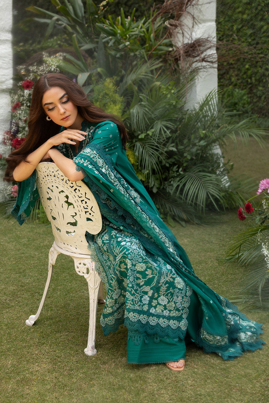 Sobia Nazir Embroidered Luxury Lawn Unstitched 3Pc Suit D-08B