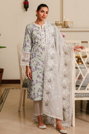 Cross Stitch Eid Lawn Unstitched Embroidered 3Pc Suit D-11 Lavender Stretch