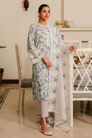 Cross Stitch Eid Lawn Unstitched Embroidered 3Pc Suit D-11 Lavender Stretch