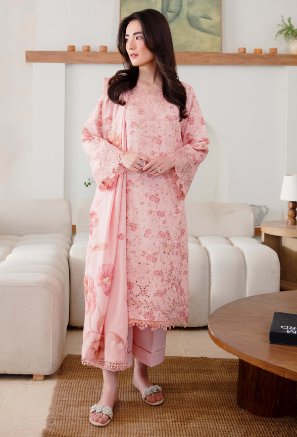 Humdum Layla Embroidered Karandi Unstitched 3Pc Suit D-02