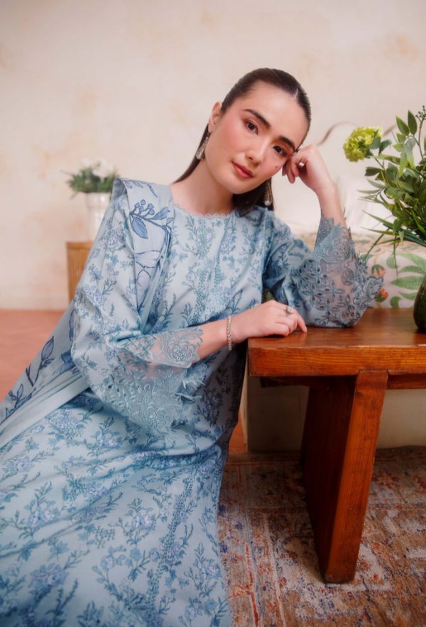 Humdum Layla Embroidered Karandi Unstitched 3Pc Suit D-03