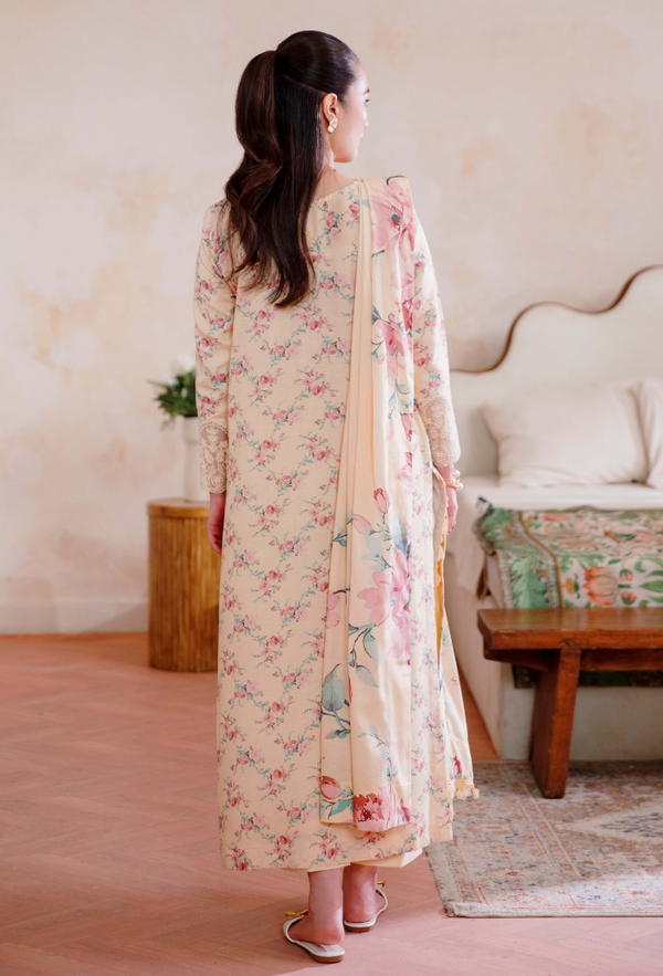 Humdum Layla Embroidered Karandi Unstitched 3Pc Suit D-04