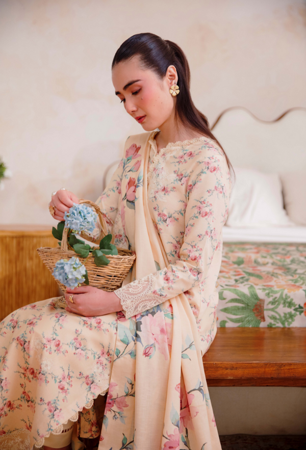Humdum Layla Embroidered Karandi Unstitched 3Pc Suit D-04