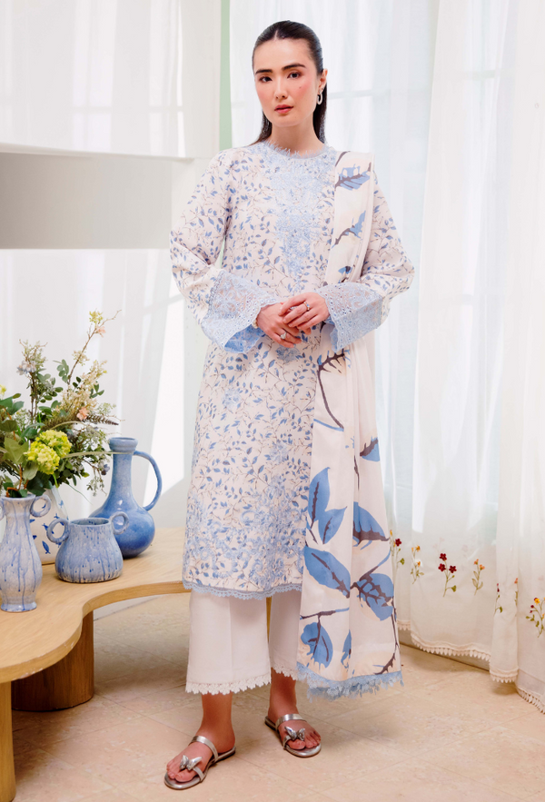 Humdum Layla Embroidered Karandi Unstitched 3Pc Suit D-05