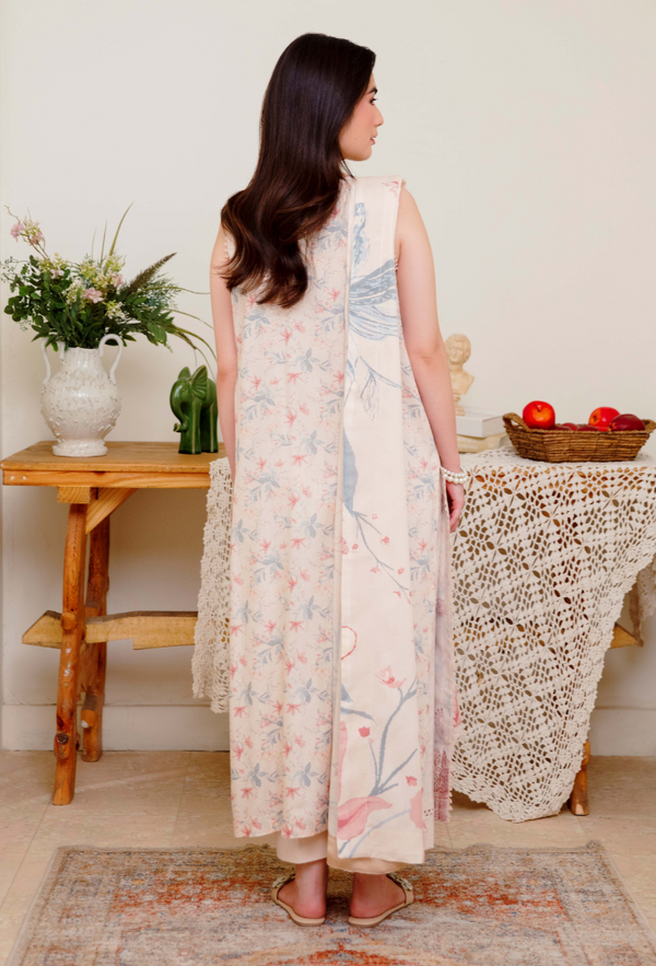 Humdum Layla Embroidered Karandi Unstitched 3Pc Suit D-08