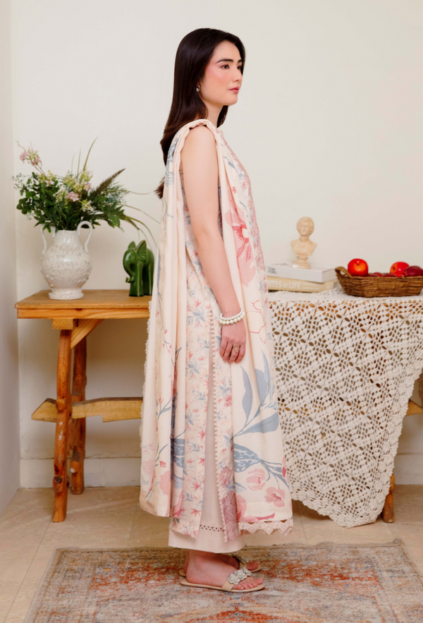 Humdum Layla Embroidered Karandi Unstitched 3Pc Suit D-08
