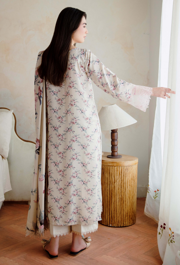 Humdum Layla Embroidered Karandi Unstitched 3Pc Suit D-10