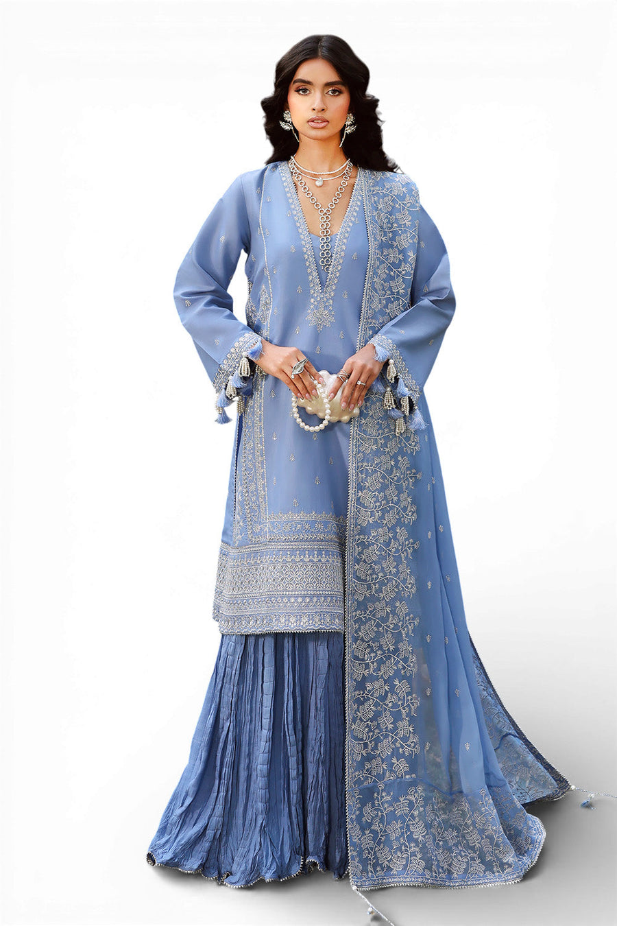 Gul Ahmed Luxury Raw Silk Unstitched Embroidered 3Pc Suit LE-62003