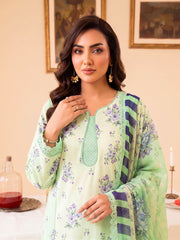 Faiza Faisal FNF Prints Unstitched Lawn 3Pc Suit - LEAF LUSH