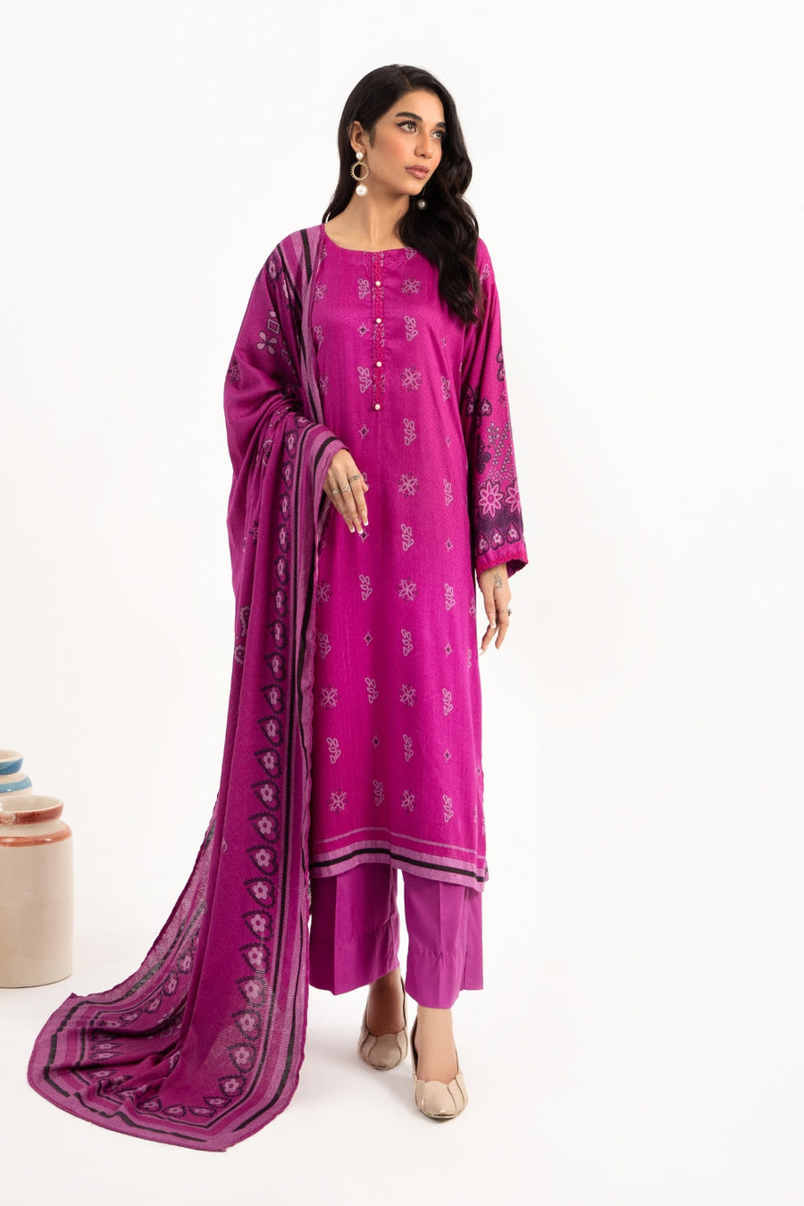 Ittehad Textiles Unstitched Printed Jacquard 3Pc Suit LF-JQC-3PC-2302