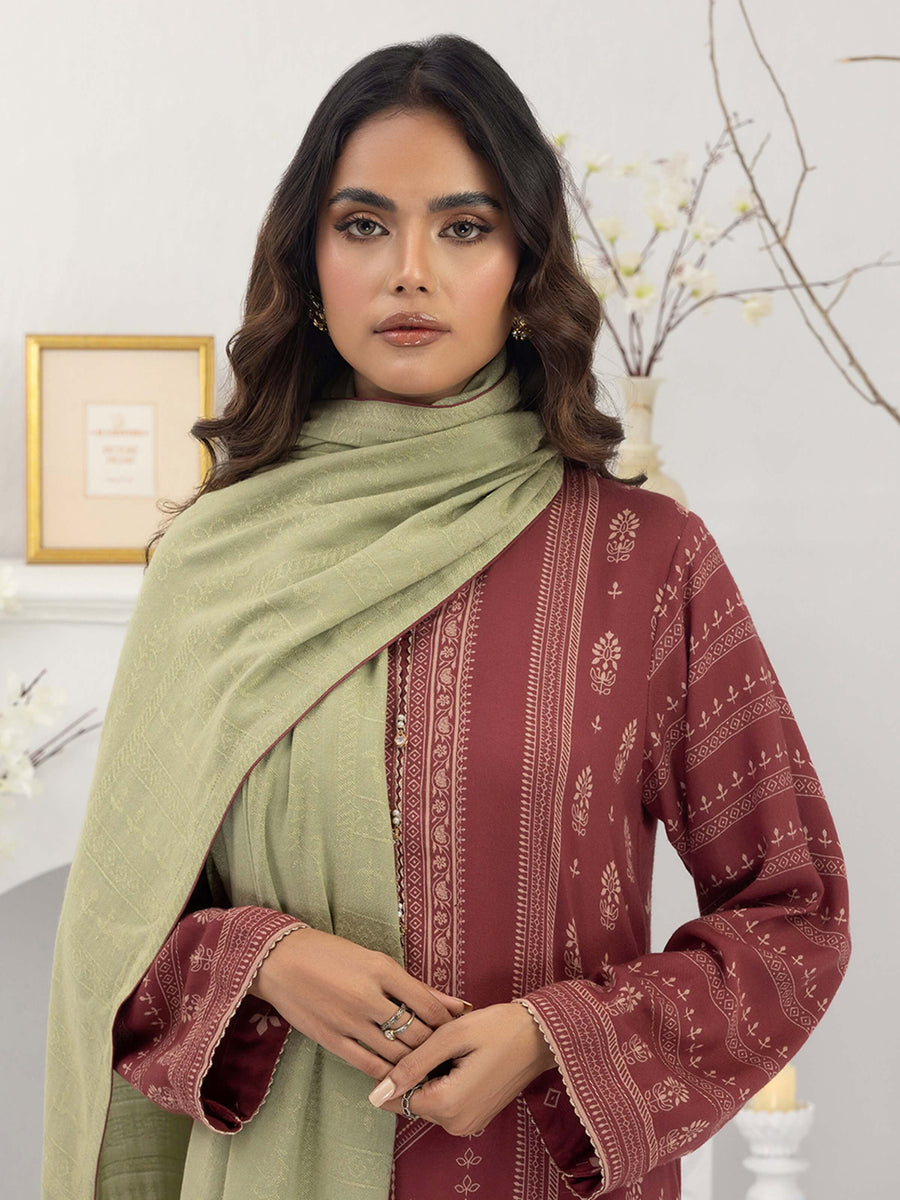 Lakhany by LSM Pashmina Printed Unstitched 3Pc Suit LG-AM-0028-A