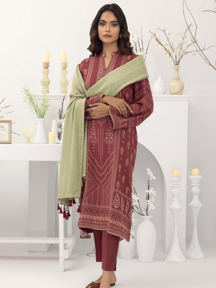 Lakhany by LSM Pashmina Printed Unstitched 3Pc Suit LG-AM-0028-A