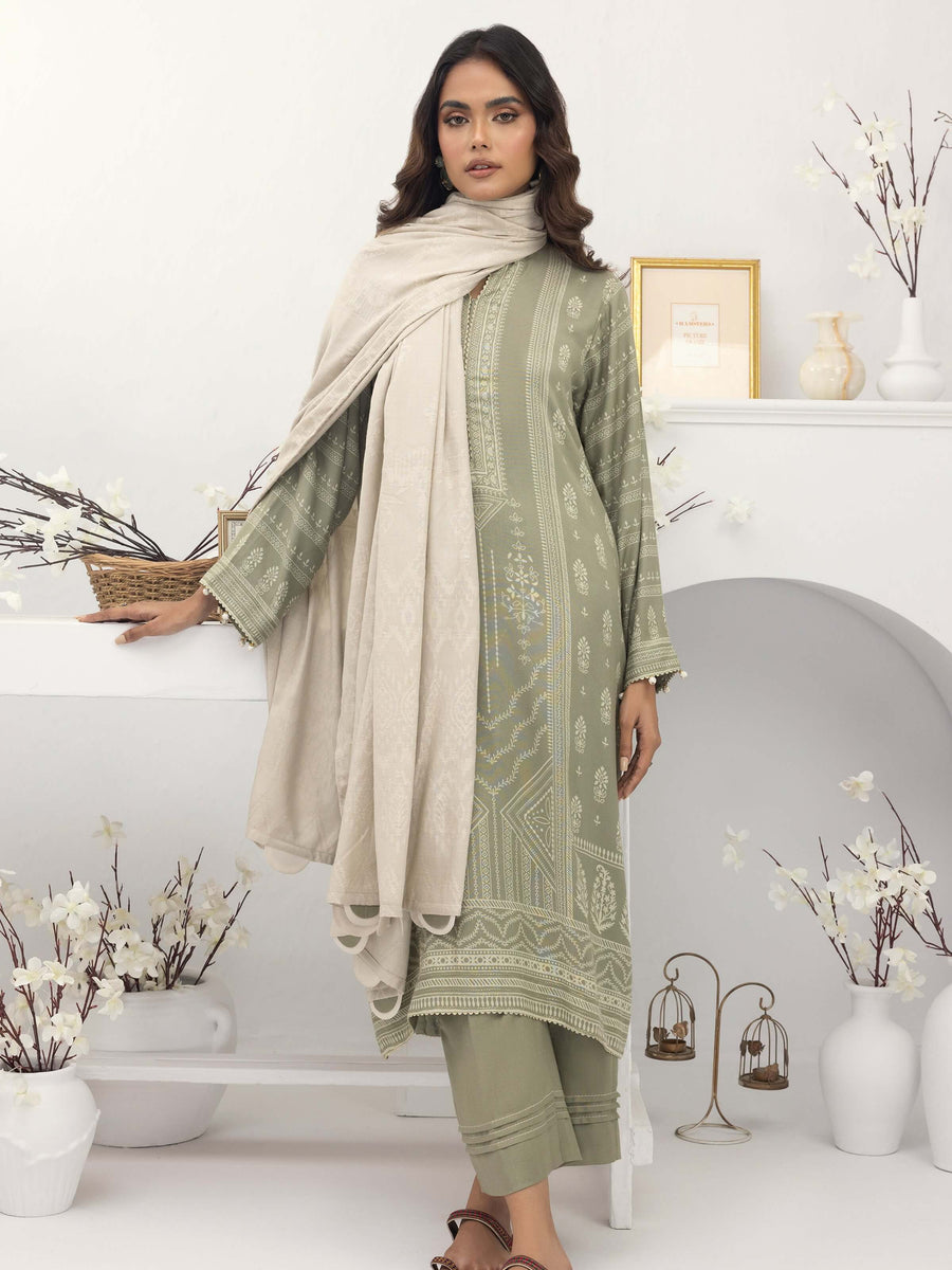 Lakhany by LSM Pashmina Printed Unstitched 3Pc Suit LG-AM-0028-B