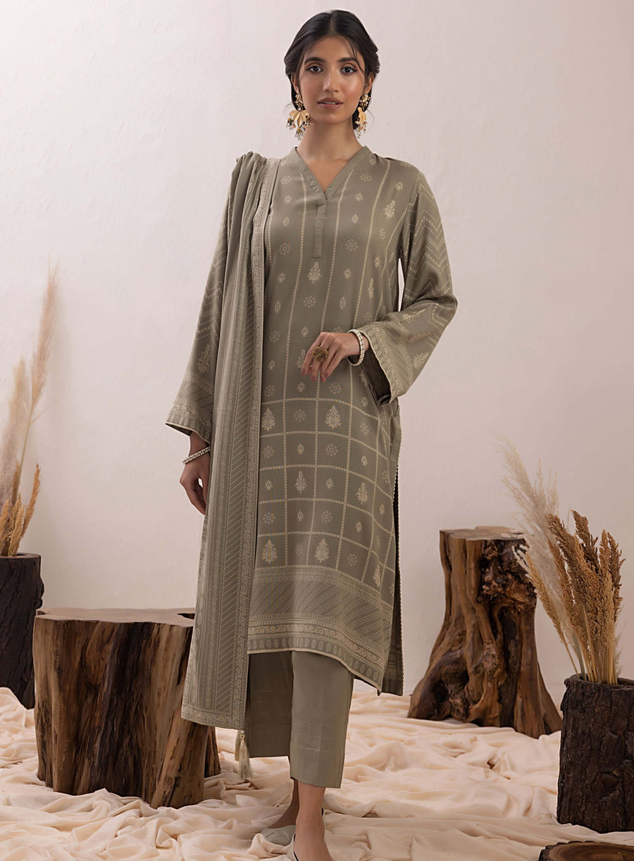 Lakhany Pashmina Printed Unstitched 3 Piece Suit LG-AM-0050-B