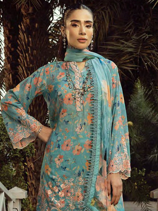 Lakhany Spring Embroidered Lawn Unstitched 3Pc Suit LG-AR-0087
