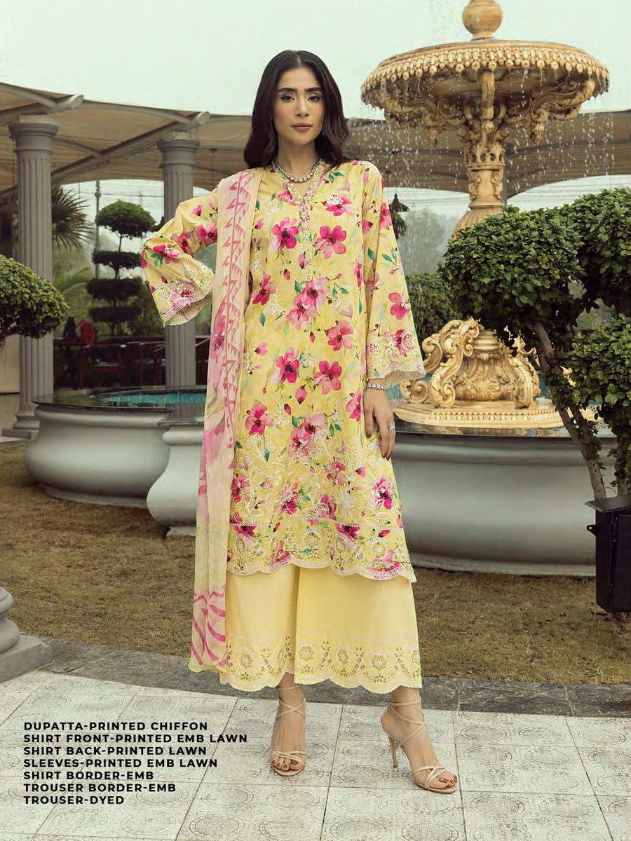 Lakhany Spring Embroidered Lawn Unstitched 3Pc Suit LG-AR-0099