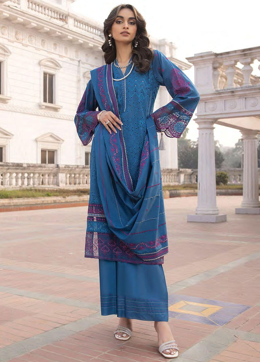 Lakhany Spring Embroidered Lawn Unstitched 3Pc Suit LG-EA-0460