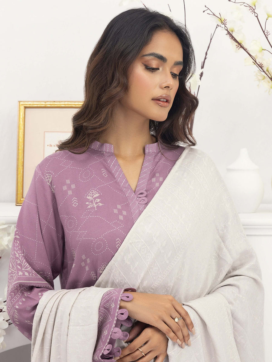 Lakhany by LSM Pashmina Printed Unstitched 3Pc Suit LG-EA-0476-B