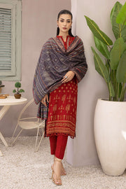 Lakhany Dareechay Embroidered Pashmina Unstitched 3Pc Suit LG-EA-0490