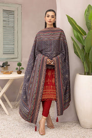 Lakhany Dareechay Embroidered Pashmina Unstitched 3Pc Suit LG-EA-0490
