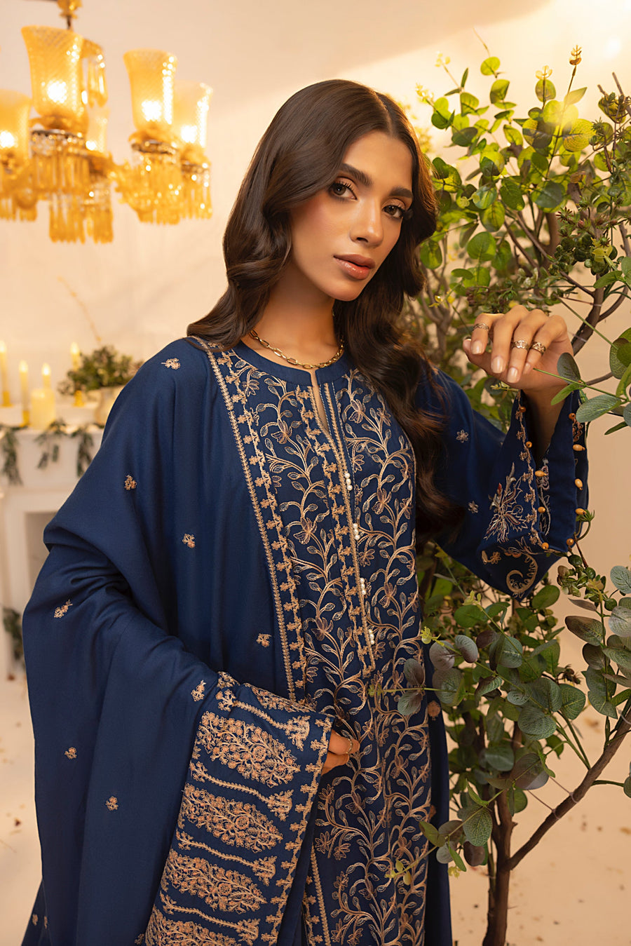 Lakhany Embroidered Cashmi Wool Unstitched 3Pc Suit LG-IZ-0248