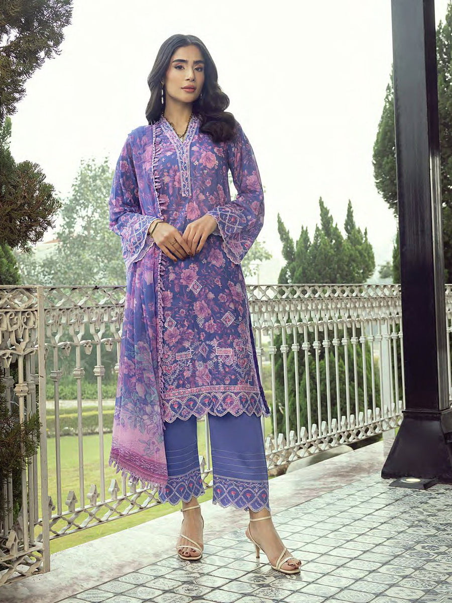Lakhany Spring Embroidered Lawn Unstitched 3Pc Suit LG-IZ-0360