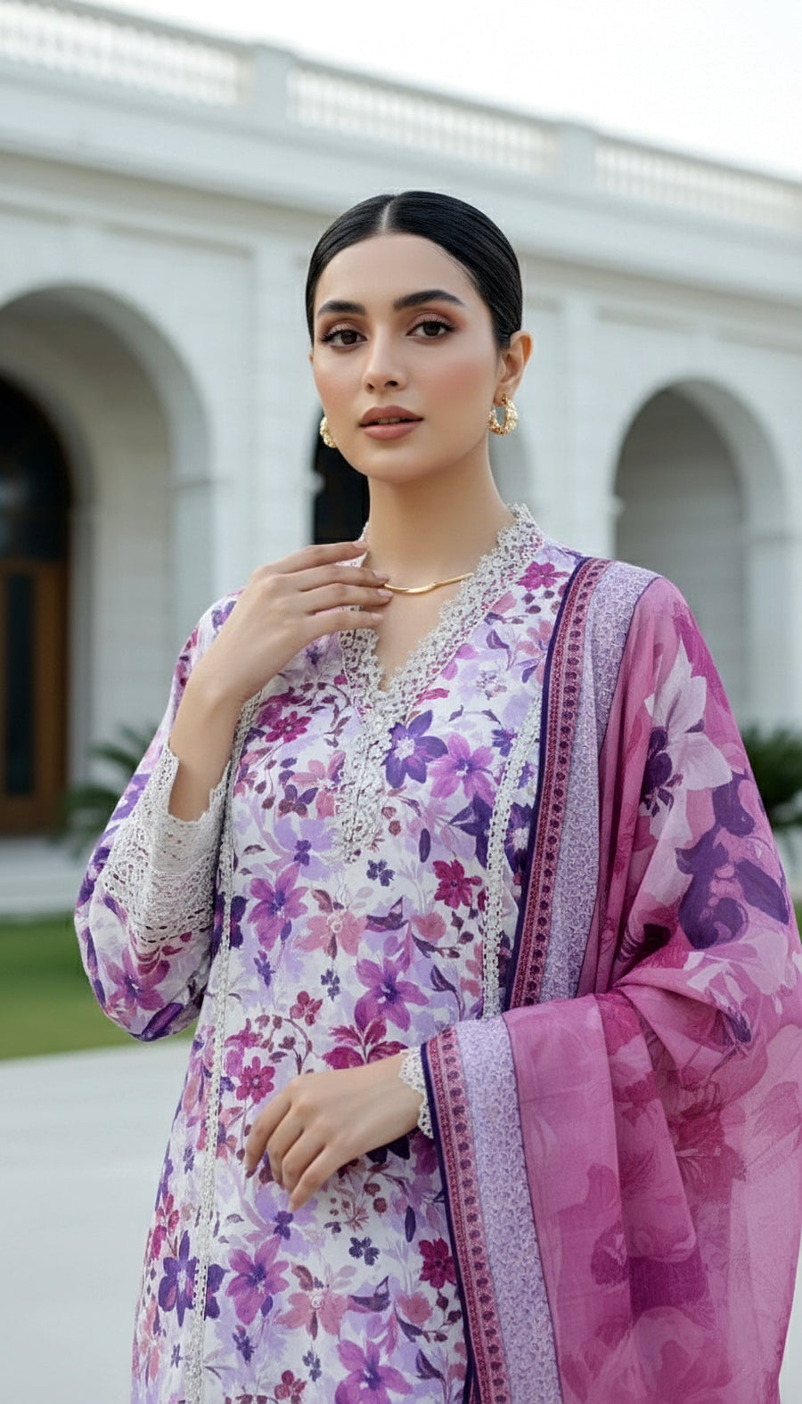 Lakhany Komal Embroidered Lawn Unstitched 3Pc Suit LG-IZ-0516