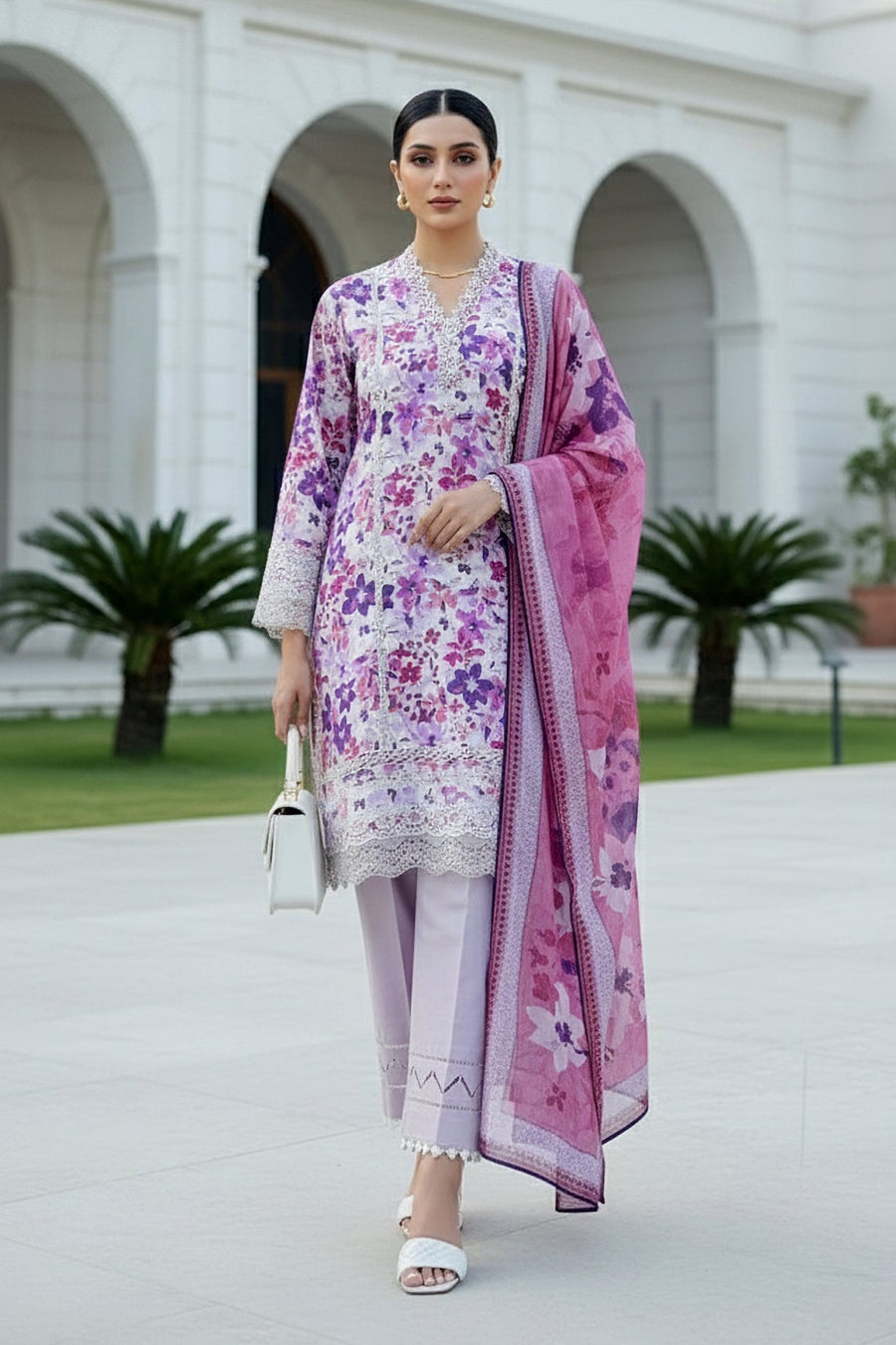 Lakhany Komal Embroidered Lawn Unstitched 3Pc Suit LG-IZ-0516